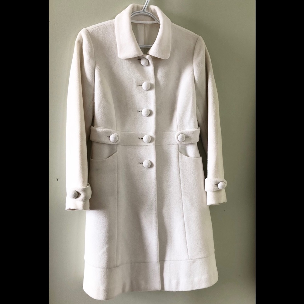 Angora wool ivory coat M